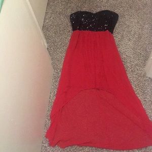 Red & Black High low dress